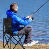 YSSOA Portable Folding Black Camping Chair, 1-Pack