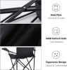 YSSOA Portable Folding Black Camping Chair, 1-Pack