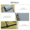 Oversized Folding Rocking Camping Chair Set of 2, Outdoor Rockers with Headrests, Zero Gravity Bungee Lawn Chairs for 2 Adults, Gray