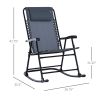 Oversized Folding Rocking Camping Chair Set of 2, Outdoor Rockers with Headrests, Zero Gravity Bungee Lawn Chairs for 2 Adults, Gray