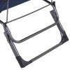 Tanning Chair, 2-in-1 Beach Lounge Chair & Camping Chair w/ Pillow & Pocket, Adjustable Chaise for Sunbathing Outside, Patio, Poolside, Navy