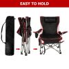 YSSOA Removable Footrest Reclining Camping Chair, 1-Pack, Black