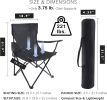 YSSOA Portable Folding Black Camping Chair, 1-Pack