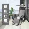 Lounge Chair Adjustable Recliner w/Pillow Outdoor Camp Chair for Poolside Backyard Beach, Support 300lbs