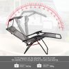 Lounge Chair Adjustable Recliner w/Pillow Outdoor Camp Chair for Poolside Backyard Beach, Support 300lbs